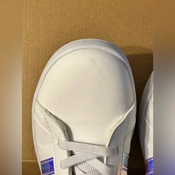 adidas Kids' Grand Court 2.0 Tennis Shoe SIZE: 3 COLOR: White/White/Dash Grey
